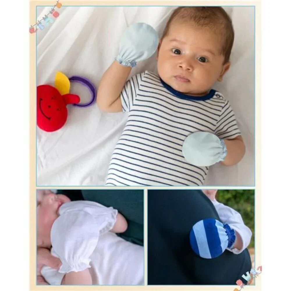 Mittens and Caps 100% Cotton for Newborn Baby 0-6 Months Boys Girls No Scratch